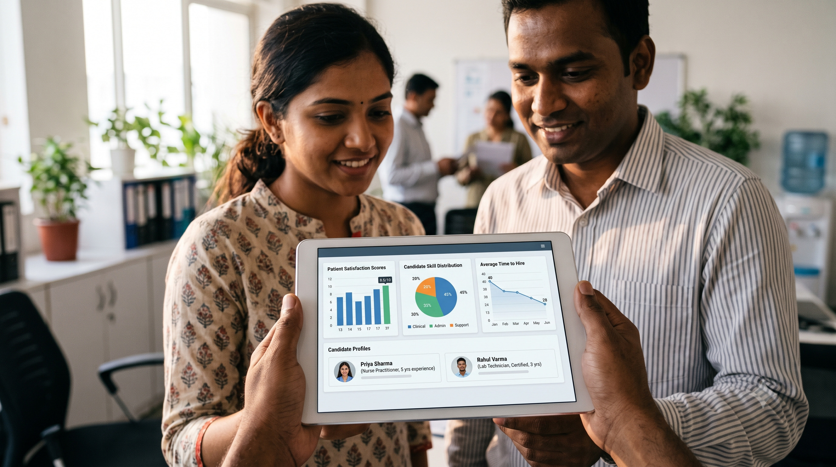 Healthcare dashboard on tablet